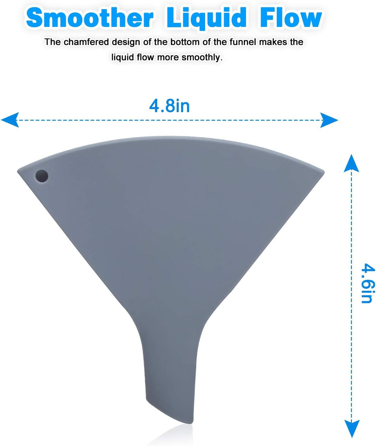 Collapsible Silicone Funnel for Filling Bottles - Fan-Shaped, Foldable, Food Grade, Gray