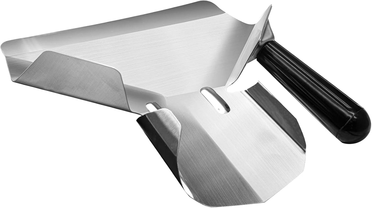 2 Pcs Stainless Steel French Fry Popcorn Scoop, Quick Fill Tool for Food Bags & Boxes, Multipurpose Utility Scooper for Bagger French Fries, Snacks, Desserts, Ice, Dry Goods