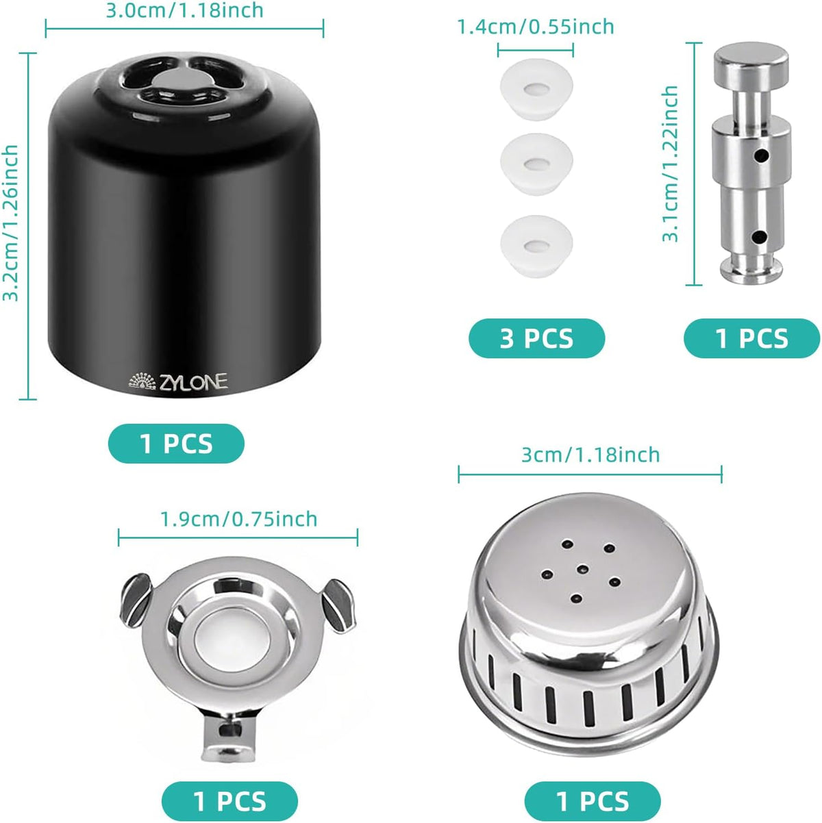 Steam Release Handle, Original Float Valve Replacement Parts with 3 Silicone Caps for Instant Pot Ultra 3, 6, 8 Qt，Instant Pot Duo/Duo Plus 3, 5, 6 Qt by ZYLONE