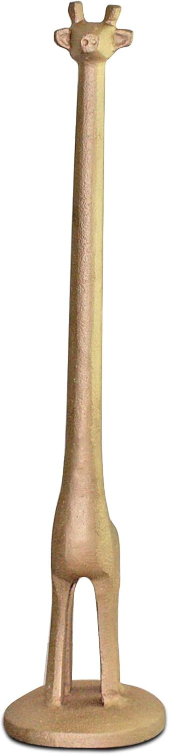 WallCharmers Gold Paper Towel Holder, Metal Toilet or Kitchen Paper Holder for Floor or Countertop, Gold Giraffe