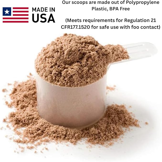 Plastic Measuring Scoop, 1/2 Tablespoon (7.5 cc | 1.5 tsp | 7.5 mL) Long Handle Spoons for Powders, Granules, Coffee, Pet Food, Baking Supplies, Protein and Other Dry Goods, BPA Free (Set of 1)