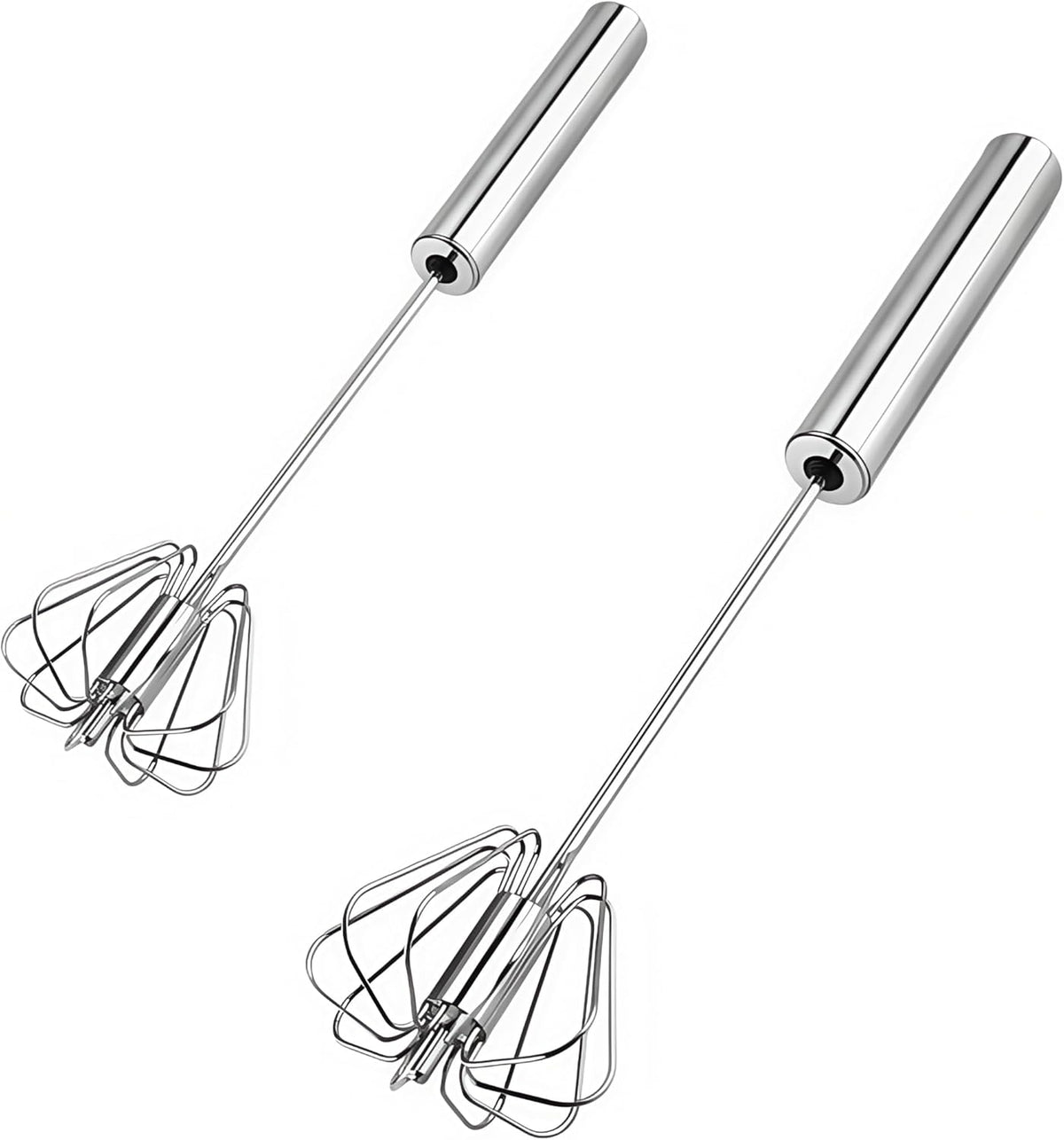 Stainless Steel Egg Whisk, Digead Hand Push Rotary Whisk Blender, whisks for cooking, Hand Push Mixer Stirrer for Blending, Whisking, Beating & Stirring (10+12in)