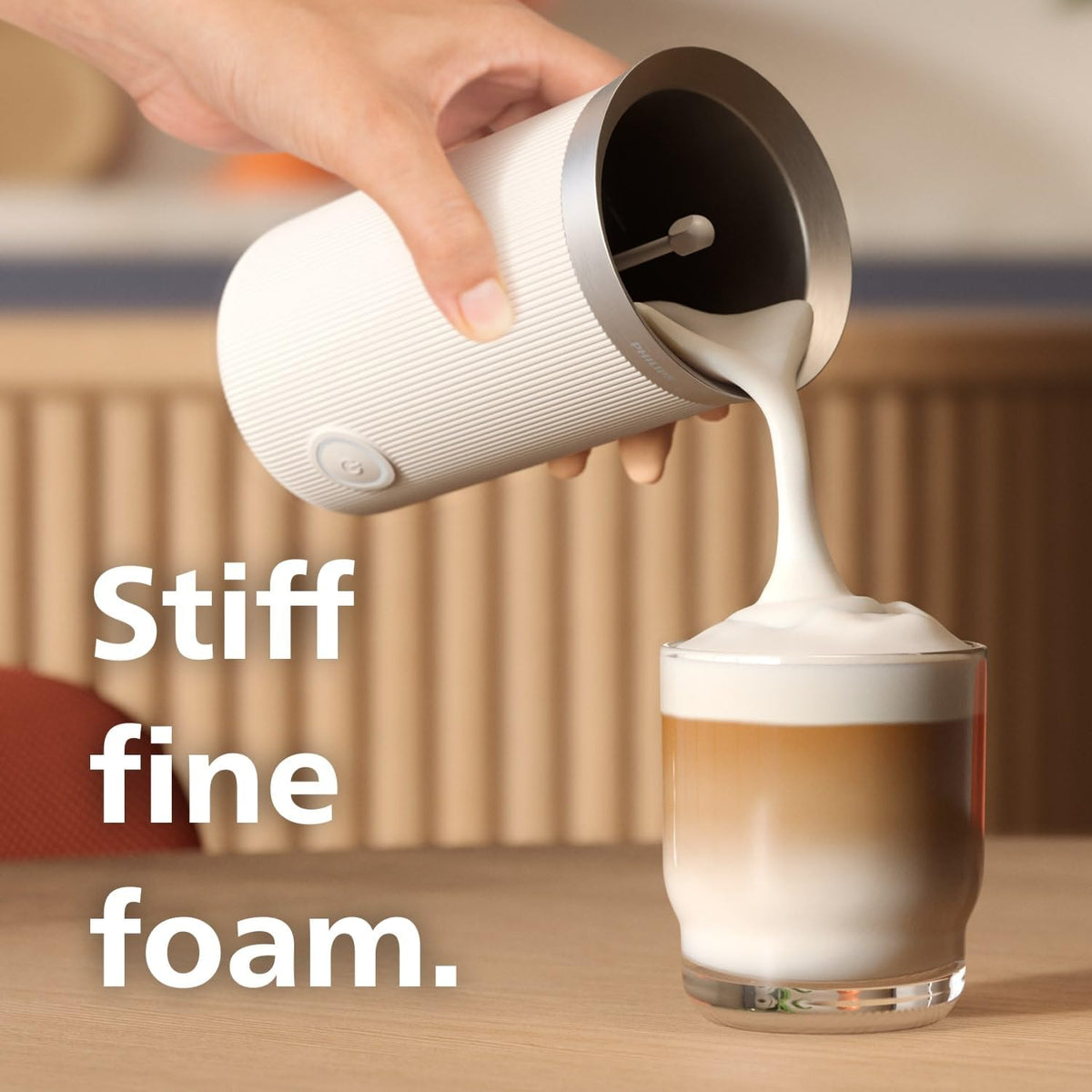 Philips Baristina Milk Frother - Foam Milk Perfectly. Hot and Cold. Dairy and Non-Dairy. Easy to Clean Baristina Espresso Machines. Milky White (BAR311/00)
