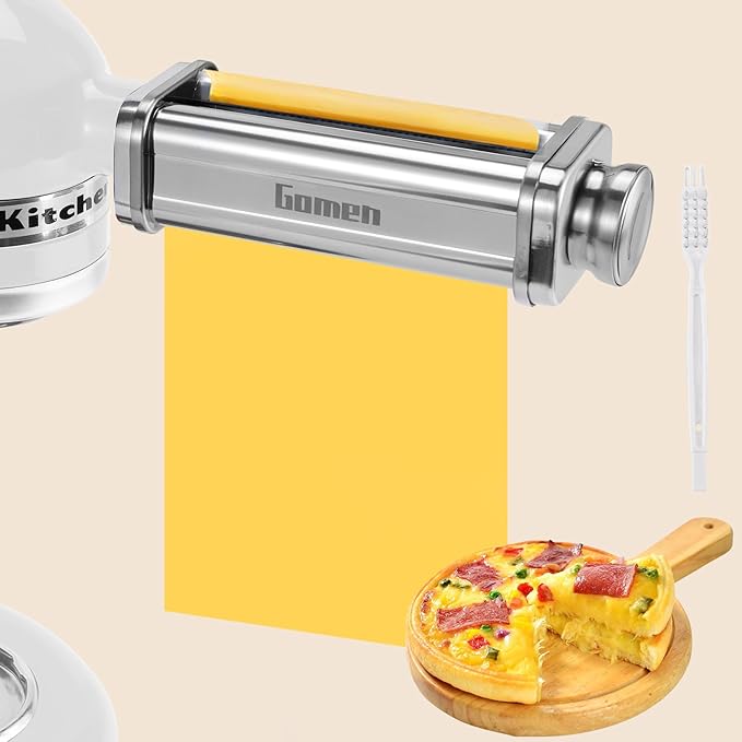 Pasta Roller for Kitchenaid Stand Mixer, Pasta Maker for Kitchenaid Mixer Attachments, Stainless Steel Pasta Attachment for Kitchenaid Stand Mixer, 8 Gears Adjustable by Gomen