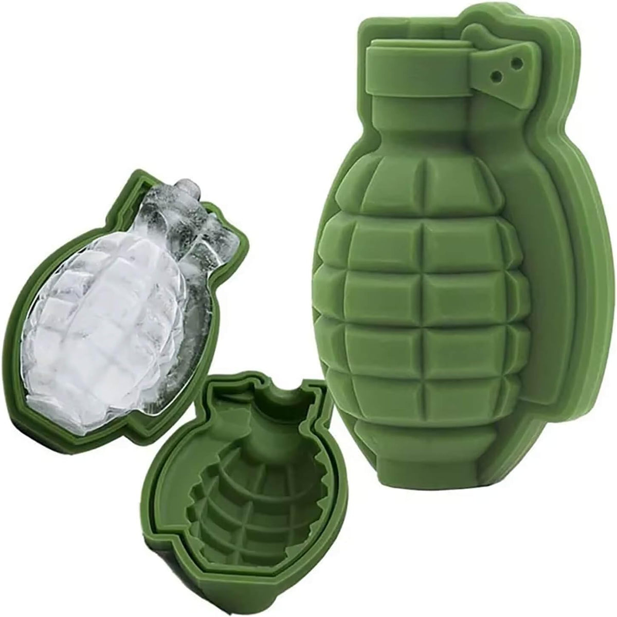 2 PCS Grenade Ice Cube Mold Large 3D Grenade Chocolate Cake Maker Silicone Ice Maker for Whiskey Baking Cakesicle Molds