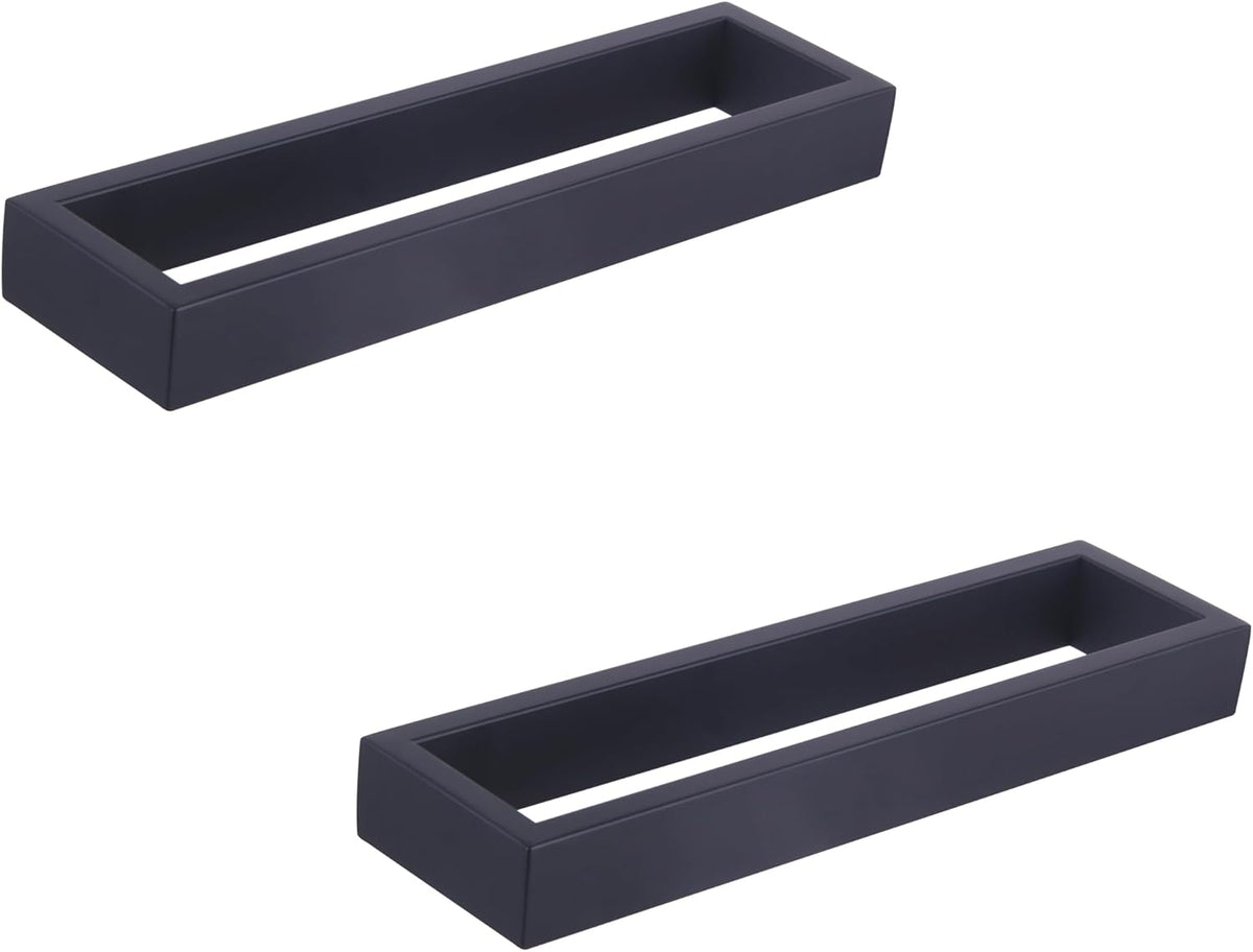 GERZWY Modern Black Towel Holder Stainless Steel Towel Ring for Bathroom Lavatory Wall Mount Contemporary Style 2 Pack HG1716-2BK