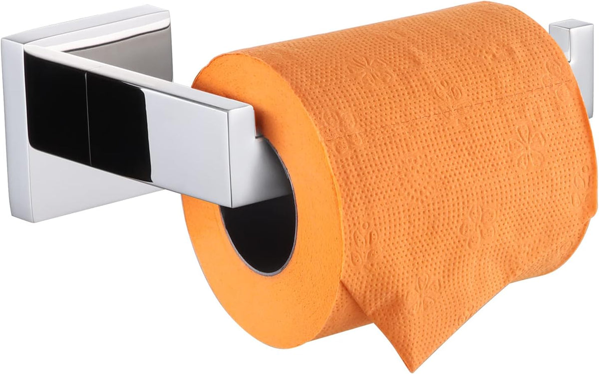 KOKOSIRI Toilet Paper Holder Chrome Toilet Roll Holder for Bathroom Kitchen Washroom T-304 Stainless Steel Wall Mounted, Polished Finish, B2003CH