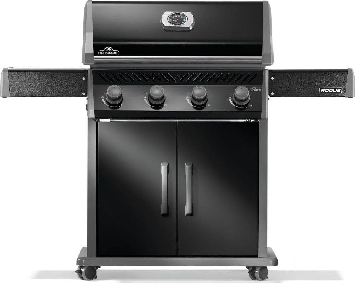 Napoleon Rogue 525 Natural Gas Grill, Black, Durable 4-Burner Cooking Surface