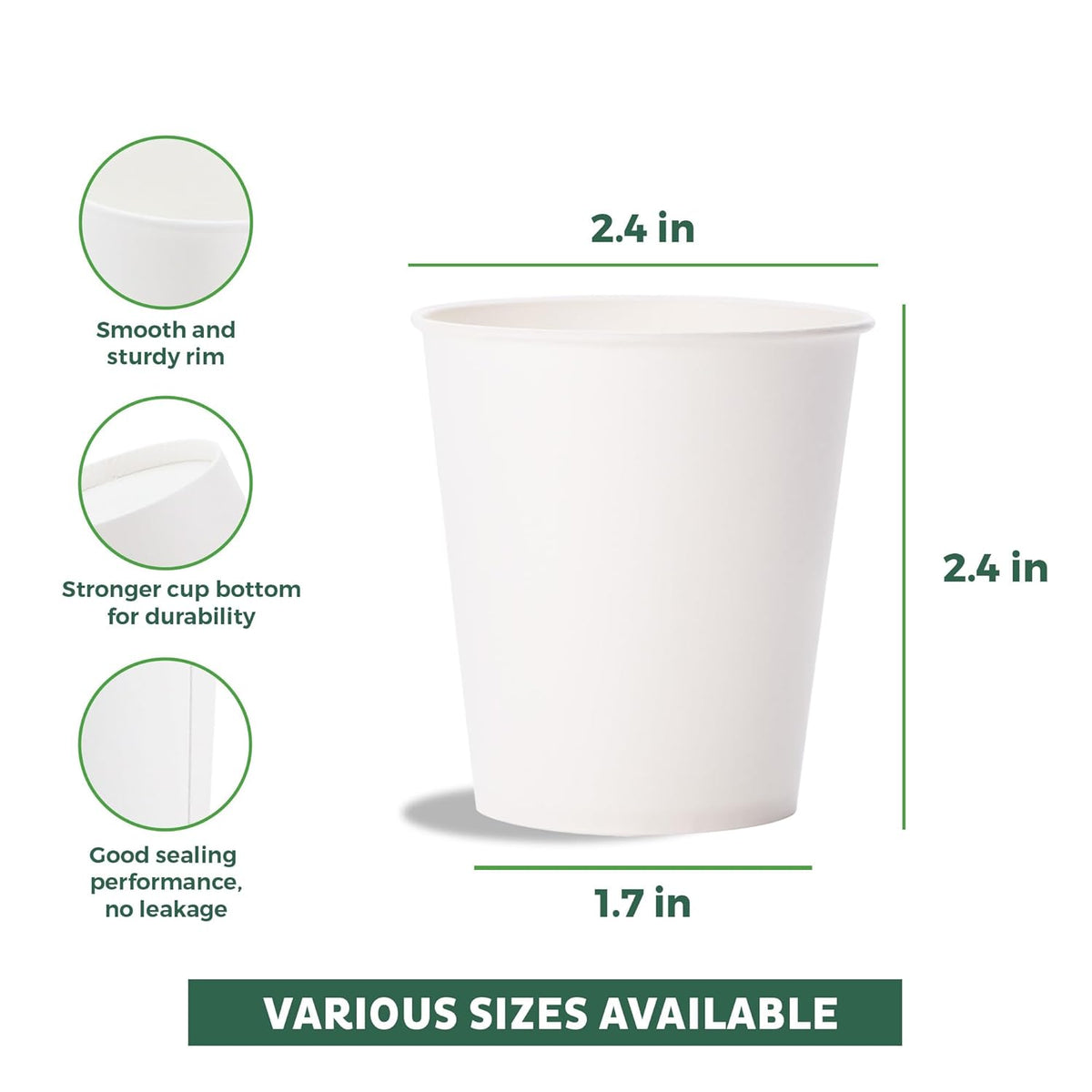 Freshware Coffee Cups 4 oz [1000 Pack] Disposable Paper Cups for Mouthwash Cups, Hot Paper Coffee Cup, Ideal for Bathroom Cup