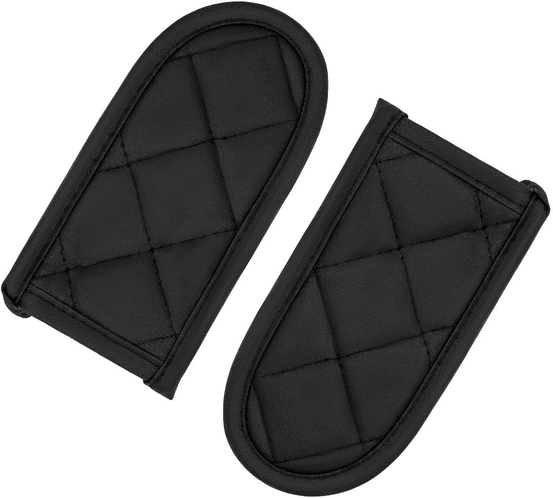 Evoio Cast Iron Skillet Handle Covers, Pan Pot Handle Covers Heat Resistant, Hot Handle Covers, Pan Pot Cast Iron Skillet Handle Holder Sleeves Mitt for Kitchen, BBQ and Baking Cookware (2-Pack Black)