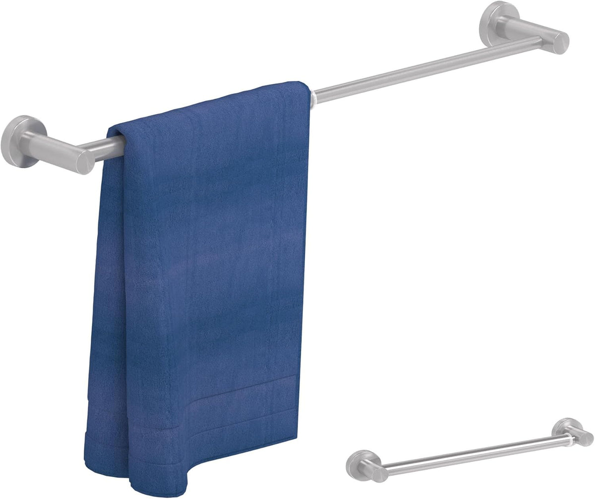 Adjustable Towel Bar, HOMOTEK Economical Bathroom Towel Holder Rod from 12 Inch to 22 Inch Single Towel Racks, Wall Mount Towel Rail, Towel Hanger Hook for Kitchen(1 Pack Brushed Stainless Steel)
