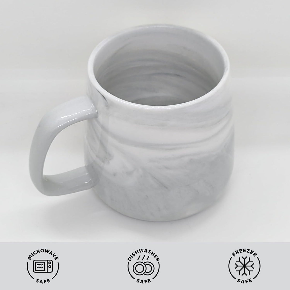 Ceramic Coffee Mug, Gray Marble Pattern Coffee Cups 12 Oz, Aesthetic Stoneware Cups, Coffee Mugs For Men, Dishwasher Safe, Microwave Safe