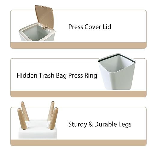 Small Trash Can with Lid Tropical Beach Caribbean sea Saona Island Dominican Republic Wastebasket with Press Cover Dog Proof Garbage Can Waste Bin for Kitchen Bathroom Nursery 2.6 Gallon