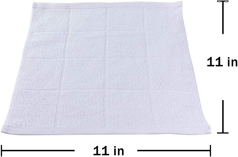 Glynniss Dishcloths Kitchen Highly Absorbent Dish Rags 100% Cotton Dish Cloths for Washing Dishes, Cleaning (11 x 11 Inches, 12 pcs, White)