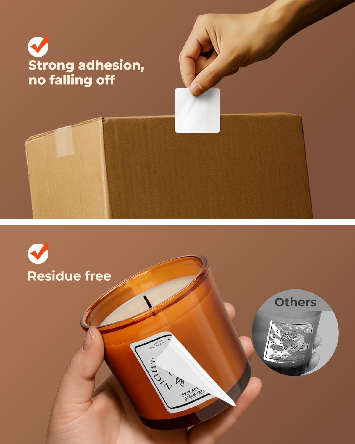 MUNBYN 2"x2" Square Thermal Labels, Compatible with Multiple Thermal Printers, Strong Adhesive, White Address Labels for Barcode, 750 Sheets/Roll