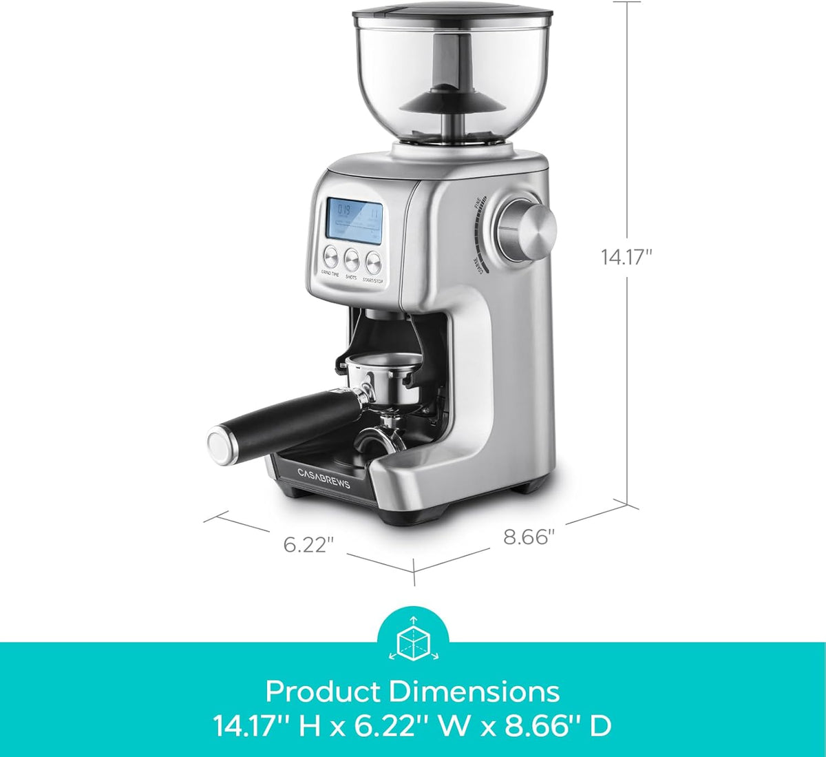 CASABREWS Tornado Electric Conical Burr Coffee Grinder, 77 Precision Grind Settings for Espresso to French Press, Special for Barista and Coffee Lovers