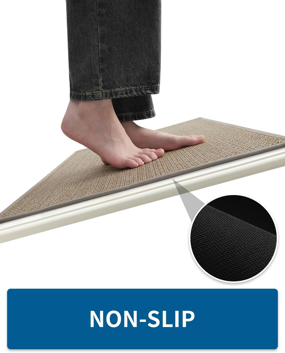 Kitchen Rugs and Mats Non Skid Washable, Absorbent Runner Rugs for Kitchen, Front of Sink, Kitchen Mats for Floor(Brown, 20"x47")