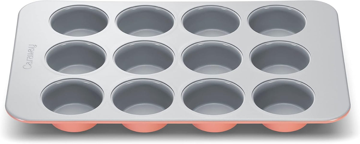 Caraway Non-Stick Ceramic 12-Cup Muffin Pan - Naturally Slick Ceramic Coating - Non-Toxic, PTFE & PFOA Free - Perfect for Cupcakes, Muffins, and More - Perracotta