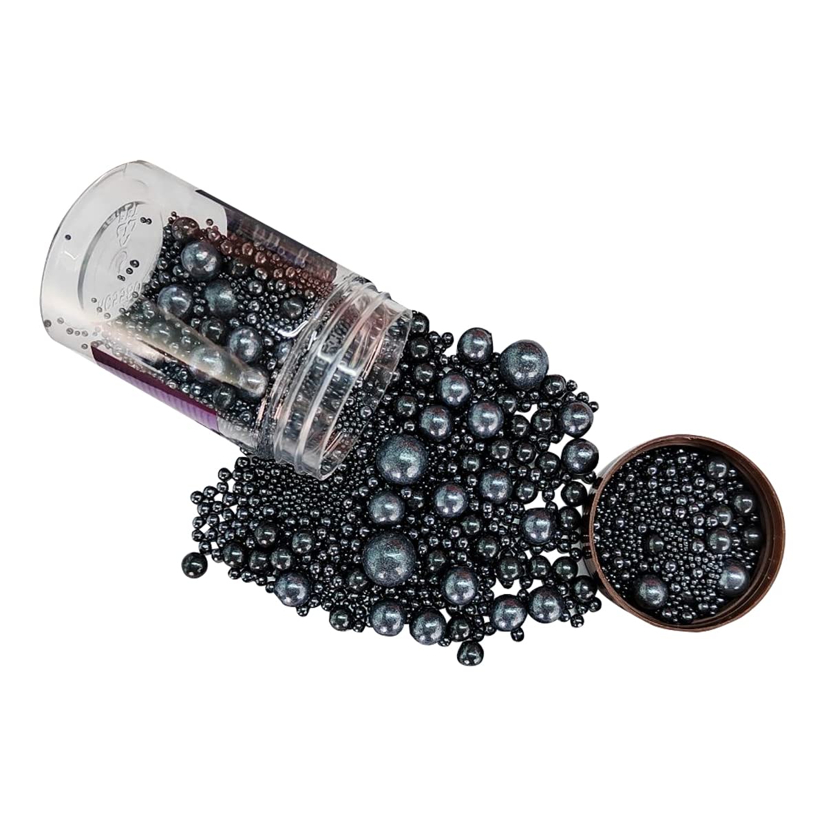 Edible Black Sugar Pearls Candy Sprinkles 120G/ 4.23Ounce Baking Cake Sprinkles Cupcake and Cake Topper Cookie Decorations Wedding Party Valentines Halloween Christmas Supplies