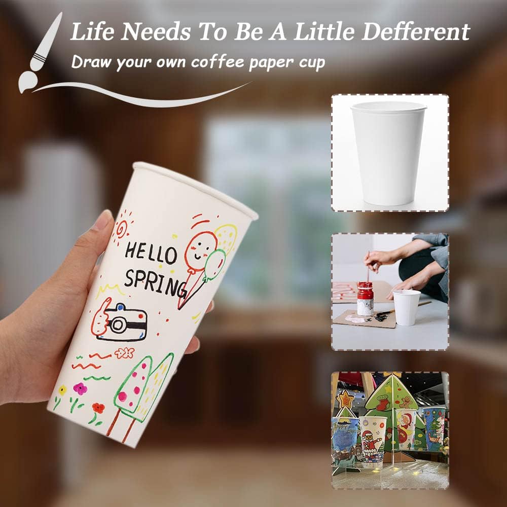 Lamosi 1000 Count 12 oz Paper Coffee Cups Bulk, Disposable Paper Cups for Hot or Cold Drinks, 12 Ounce White Beverages Water Cups for Party, Picnic, Travel, Events