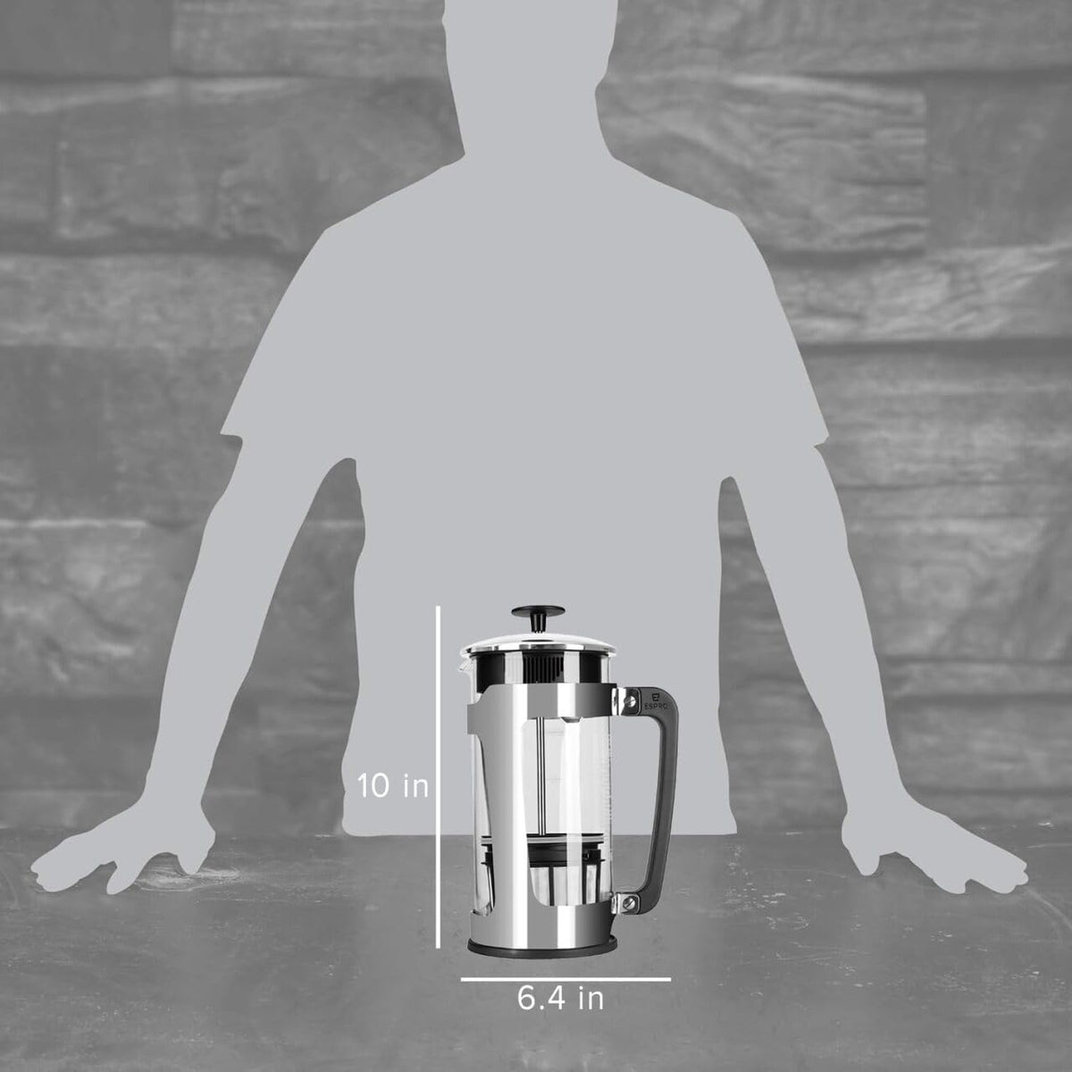 ESPRO - P5 French Press Coffee Maker – Patented Double Microfilter for Sludge and Grit Free Coffee, Black, 32 oz