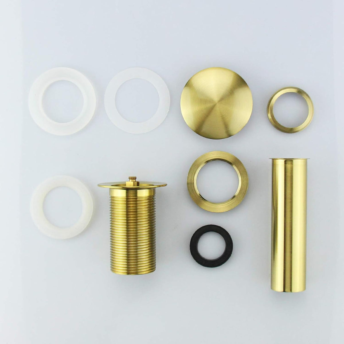 Gold Lavatory Faucet Sink Drain Stopper Without Overflow, Vanity Bathroom Vessel Pop up Sink Drain