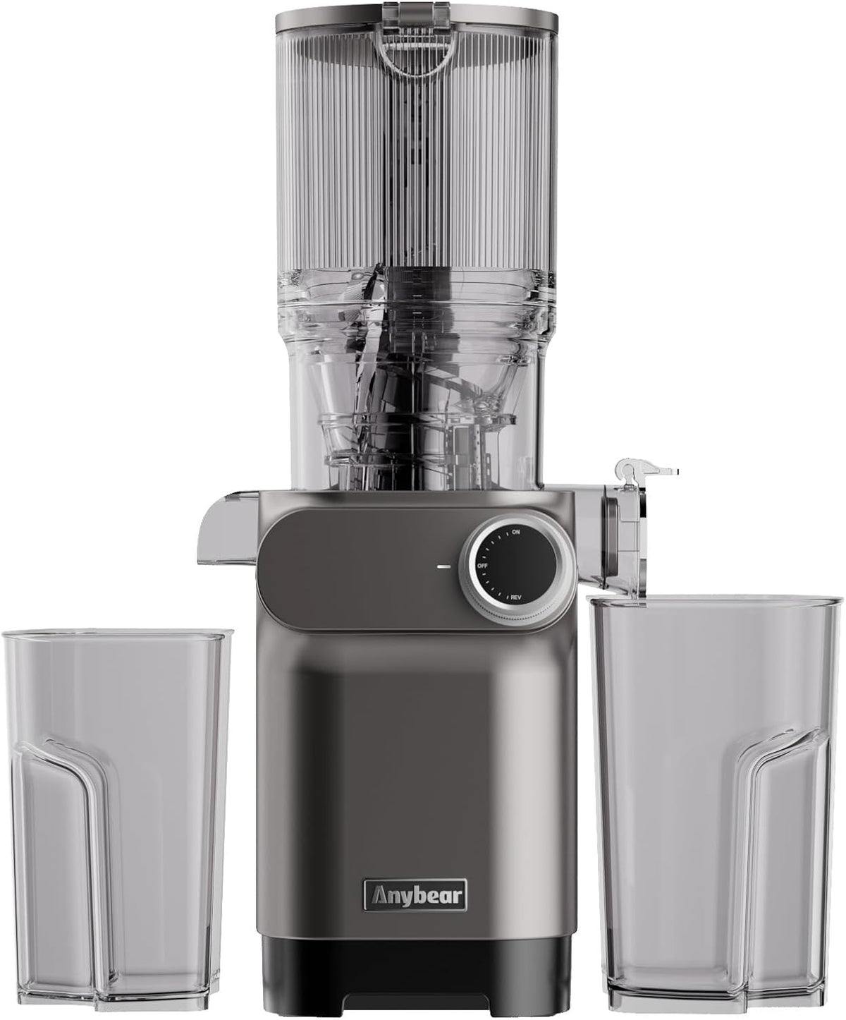 Cold Press Juicer, 200W Slow Masticating Juicer 4.3" Large Feed Chute Fit Whole Fruits Vegetables | Heavy Duty Auger | Tritan Materials | BPA Free | Easy to Clean (Light Gray)