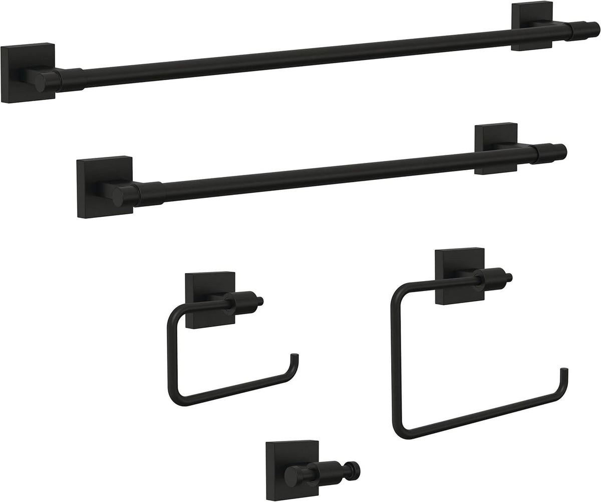 Franklin Brass Maxted (1-Pack) 24" Towel Rack for Bathroom, Matte Black Towel Bar for Bathroom Wall Towel Holder Rod Wall Mounted Bathroom Accessories MAX24-FB