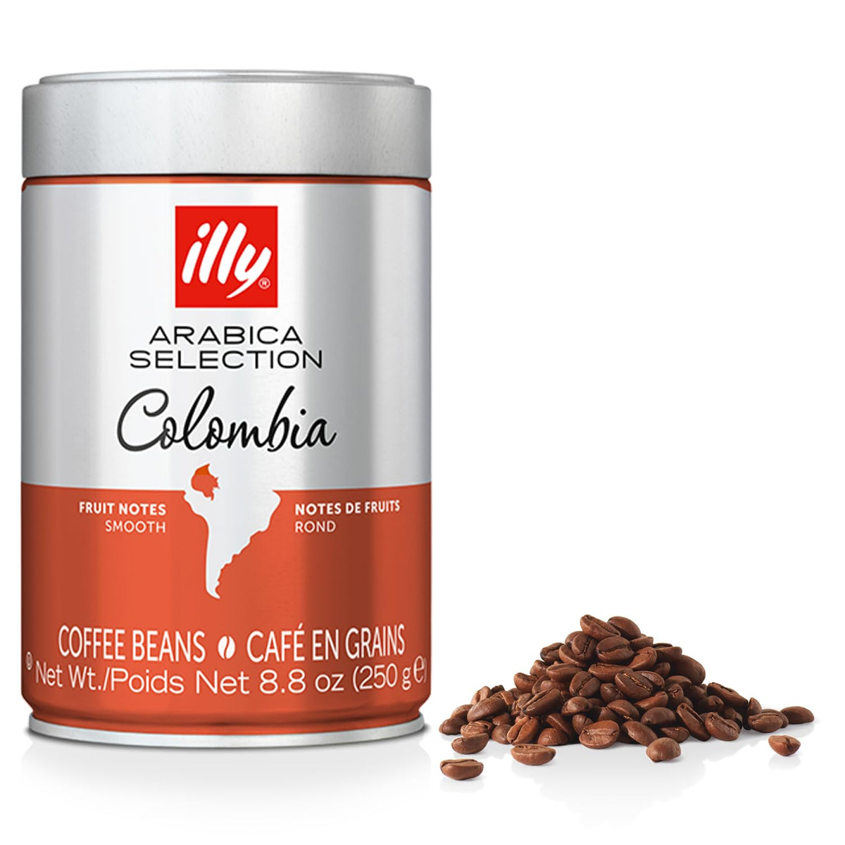 illy Whole Bean Coffee - Perfectly Roasted – Colombia Medium Roast – Smooth Taste, Notes of Fruit – Fruit Notes - 100% Arabica Beans - No Preservatives – 8.8 Ounce