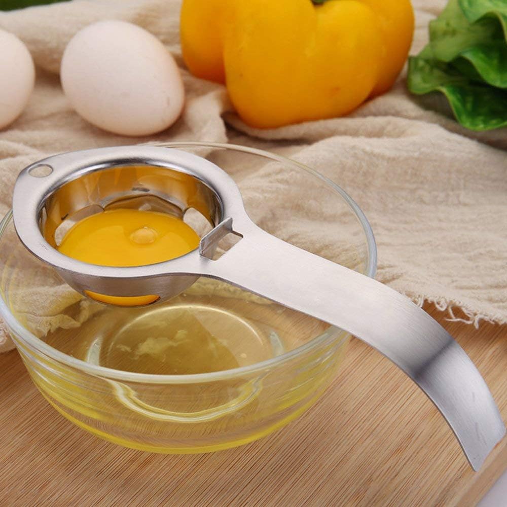 Egg Separator Egg Yolk White Separator Stainless Steel Egg White Yolk Sifting Filter Egg Divider Kitchen Tool for Baking/Cooking