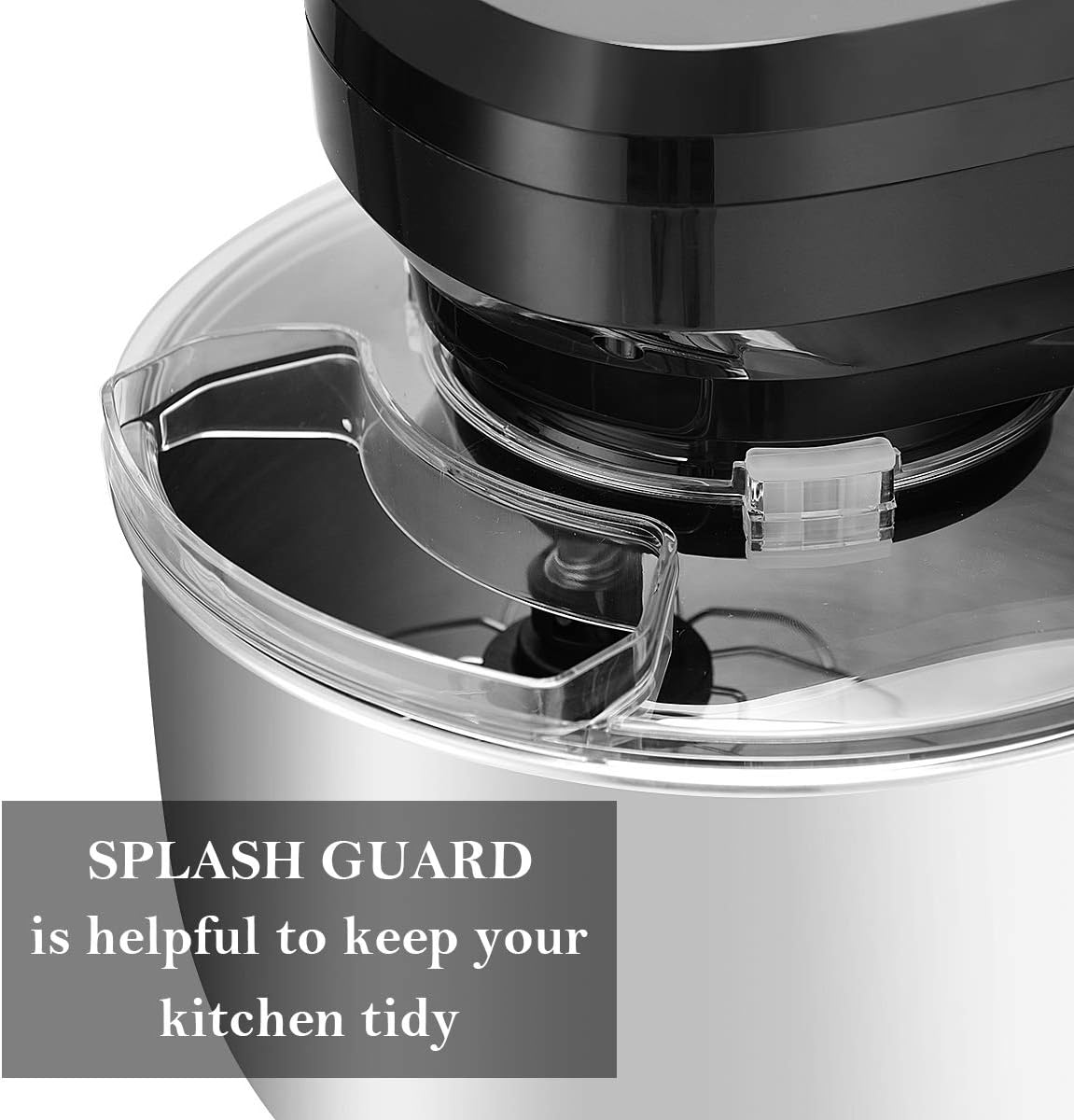 COSTWAY Stand Mixer, 7.5-Quart 660W 6-Speed Electric Mixer with Stainless Steel Bowl, Tilt-head Food Mixer with Dough Hook, Beater, Whisk (Black)