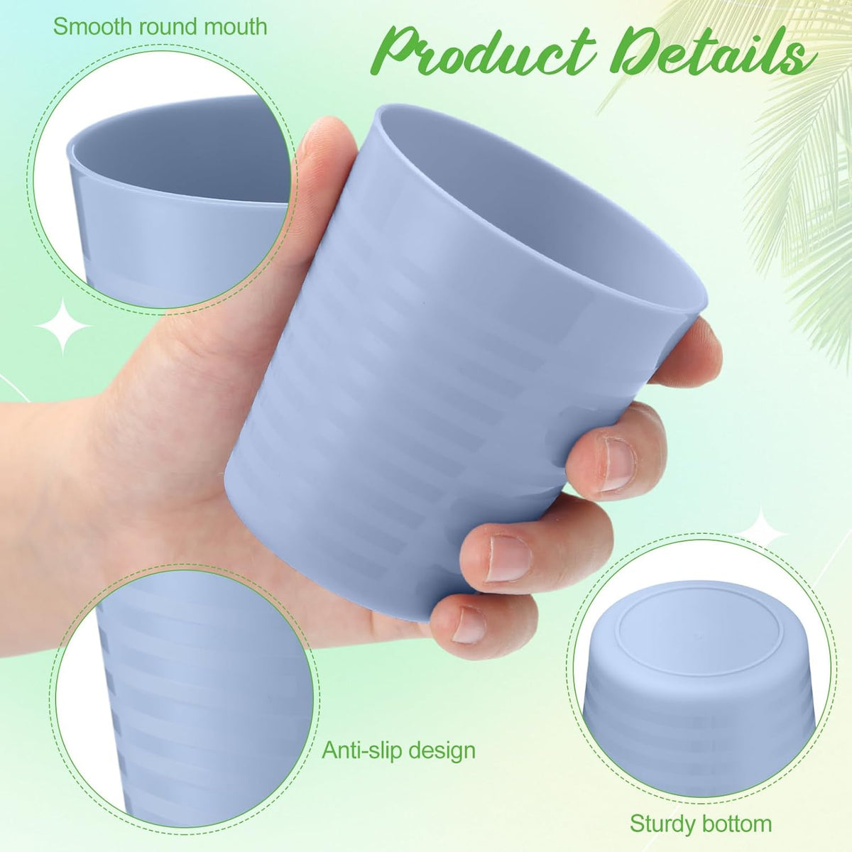 Eccliy 36pcs Kids Cups 8 oz Unbreakable Plastic Stackable Juice Reusable Tumblers Bulk Plastic Drinking Cups for Toddlers Baby Kids, Dishwasher Safe, 6 Colors(Pink color)