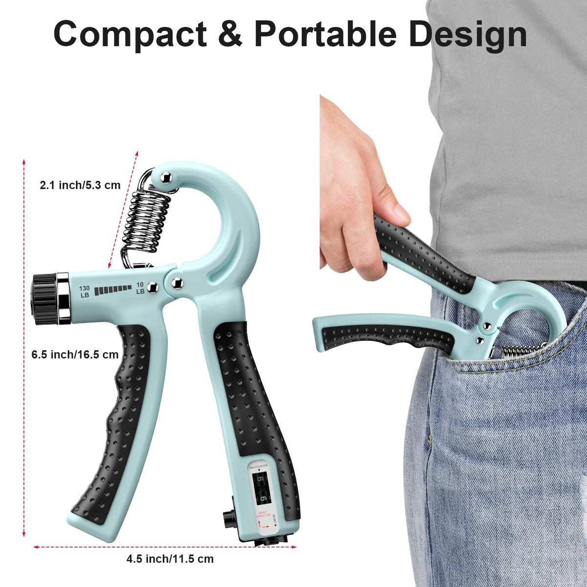 KDG Grip Strength Trainer 2 Pack Adjustable Resistance Forearm Exerciser