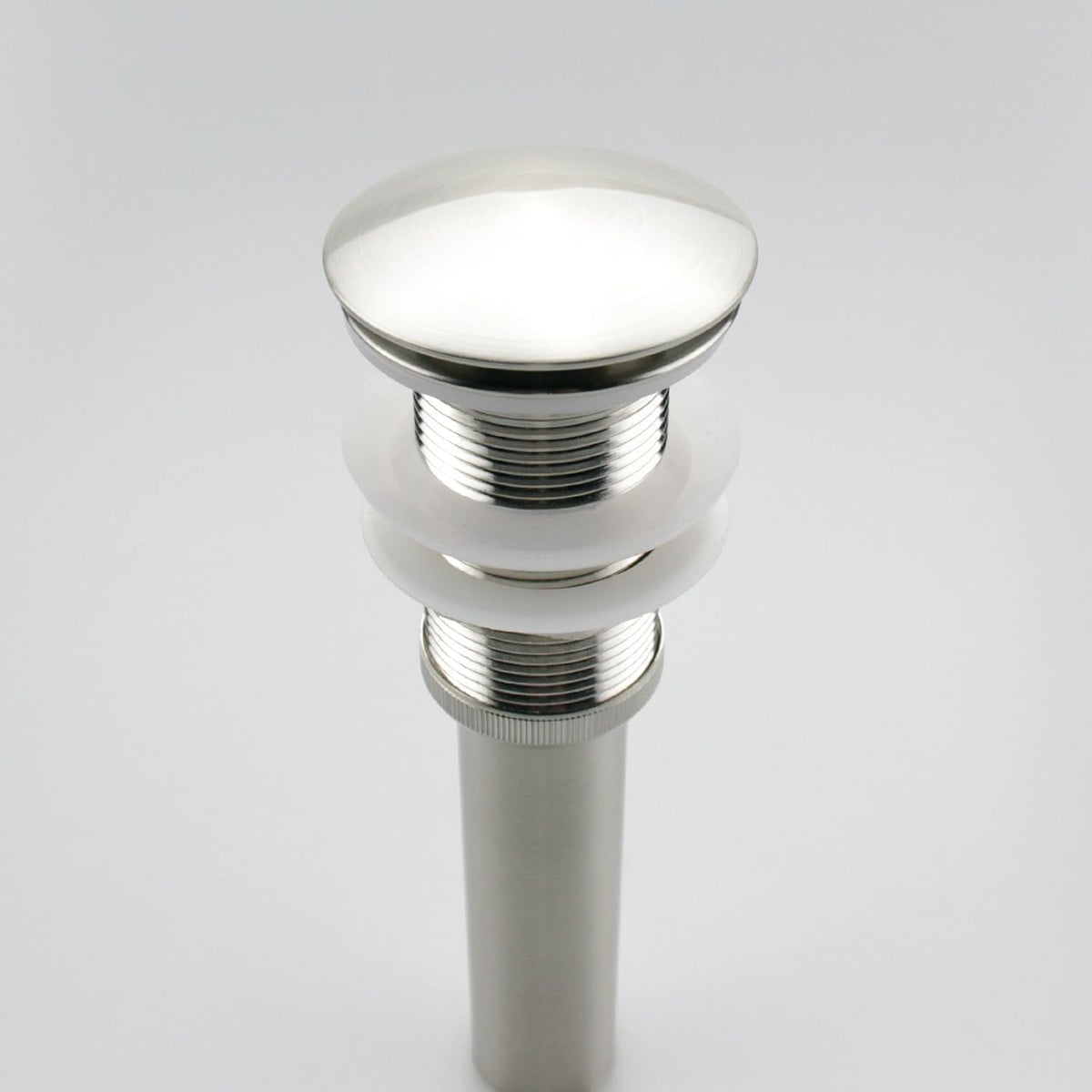 Brushed Nickel Pop Up Sink Drain Without Overflow, Bathroom Faucet Vessel Sink Drain Stopper 1-5/8" Without Overflow Fits 1.25" to 1.5" Drain Holes
