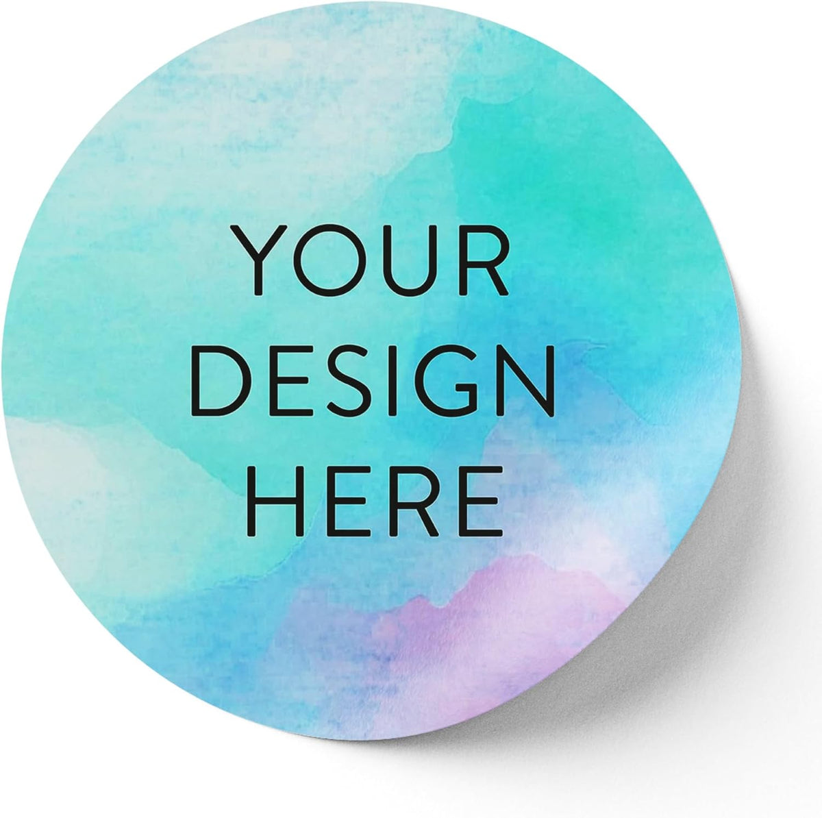 100 Custom Vinyl Stickers - Upload Your own Image, Text, Design, Logo - Personalized Logo Labels for Handmade, Packaging, Bottle, Jars, Candle, Brand Stickers (Blue Swirls, 4x4)