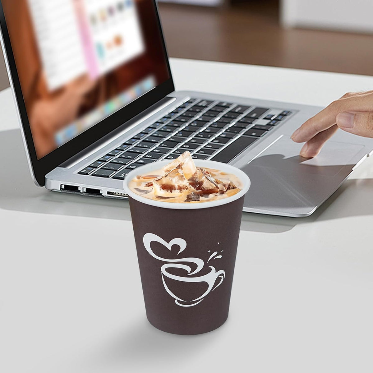 1000 Count 12 oz Paper Coffee Cups, Disposable Drinking Cups for Hot or Cold Beverage, 12 ounce Brown Coffee Cups for Party, Business, Travel, Picnic