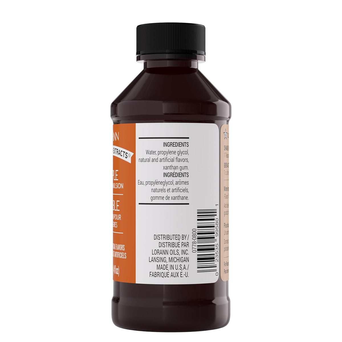 LorAnn Oils Maple Bakery Emulsion: True Essence, Ideal for Boosting Fruit Tones in Cakes, Cookies & Desserts, Gluten-Free, Keto-Friendly, Extract Substitute Essential for Your Kitchen, 4 Oz