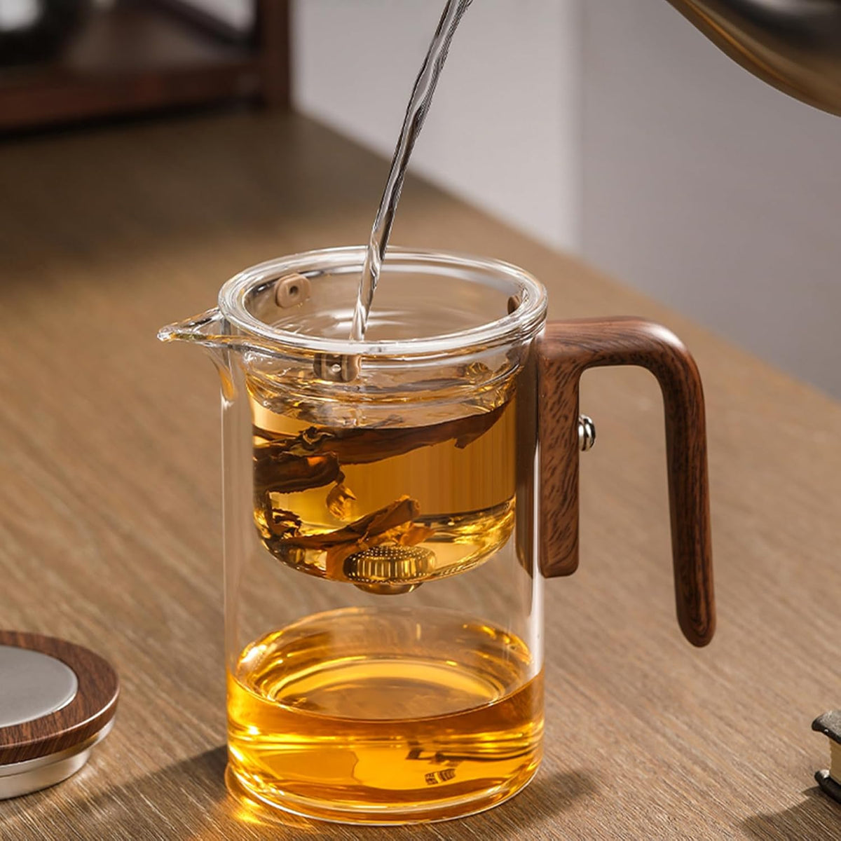 Enchanti Tea Pot - 600ml/20.3oz Witchcraft Magic Glass Teapot, Magnetic Water Separation Design, Borosilicate Infuser Pot with Strainer for Loose Leaf & Herbal Teas, Ideal for Tea Maker