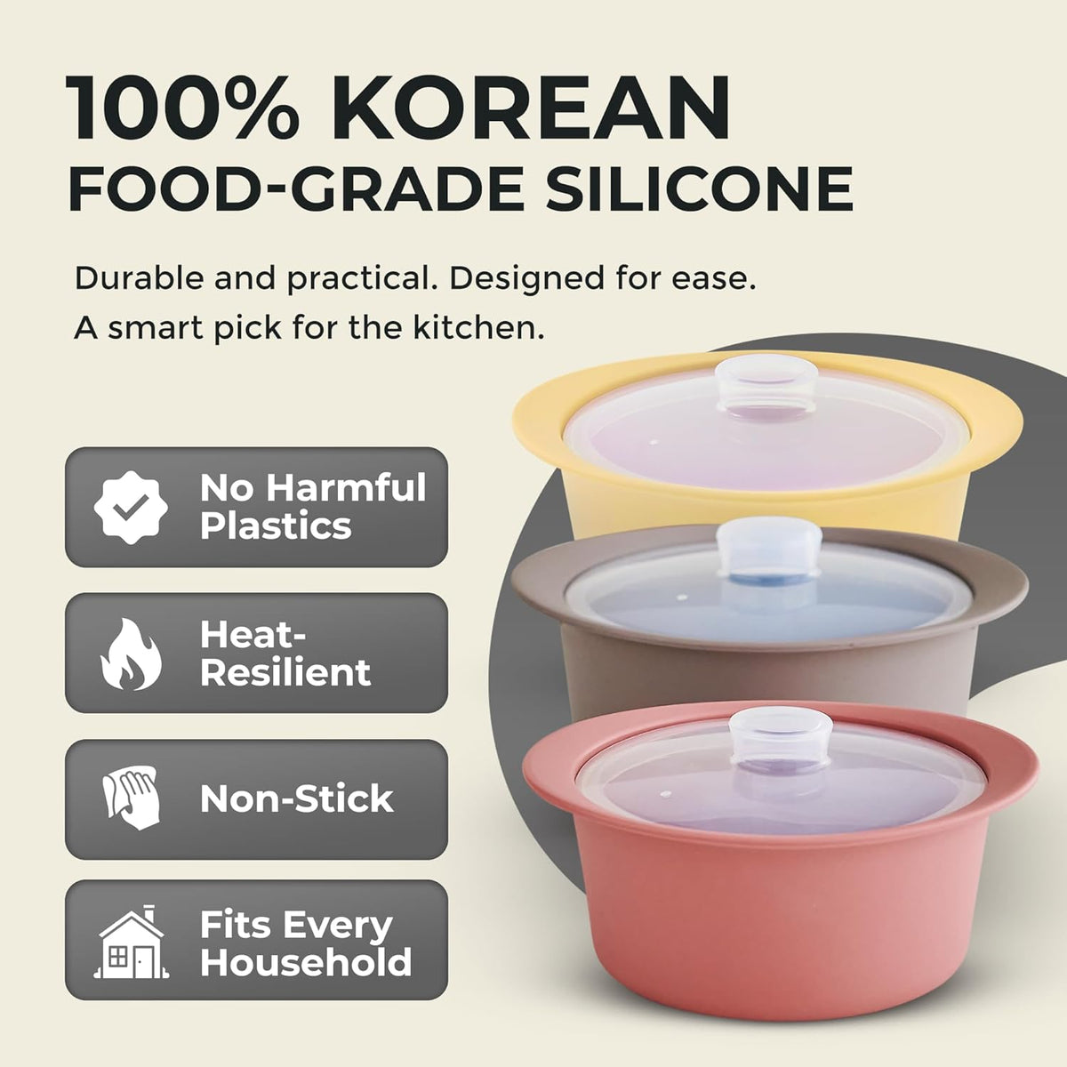 40oz Platinum Silicone Microwave Steamer Pot with Handle & Lid - Korea 100% Food-Grade Steamer Bowl, Heat-Resistant Cooker with Steam Holes, Easy Clean, Dishwasher Safe, Dry Rose