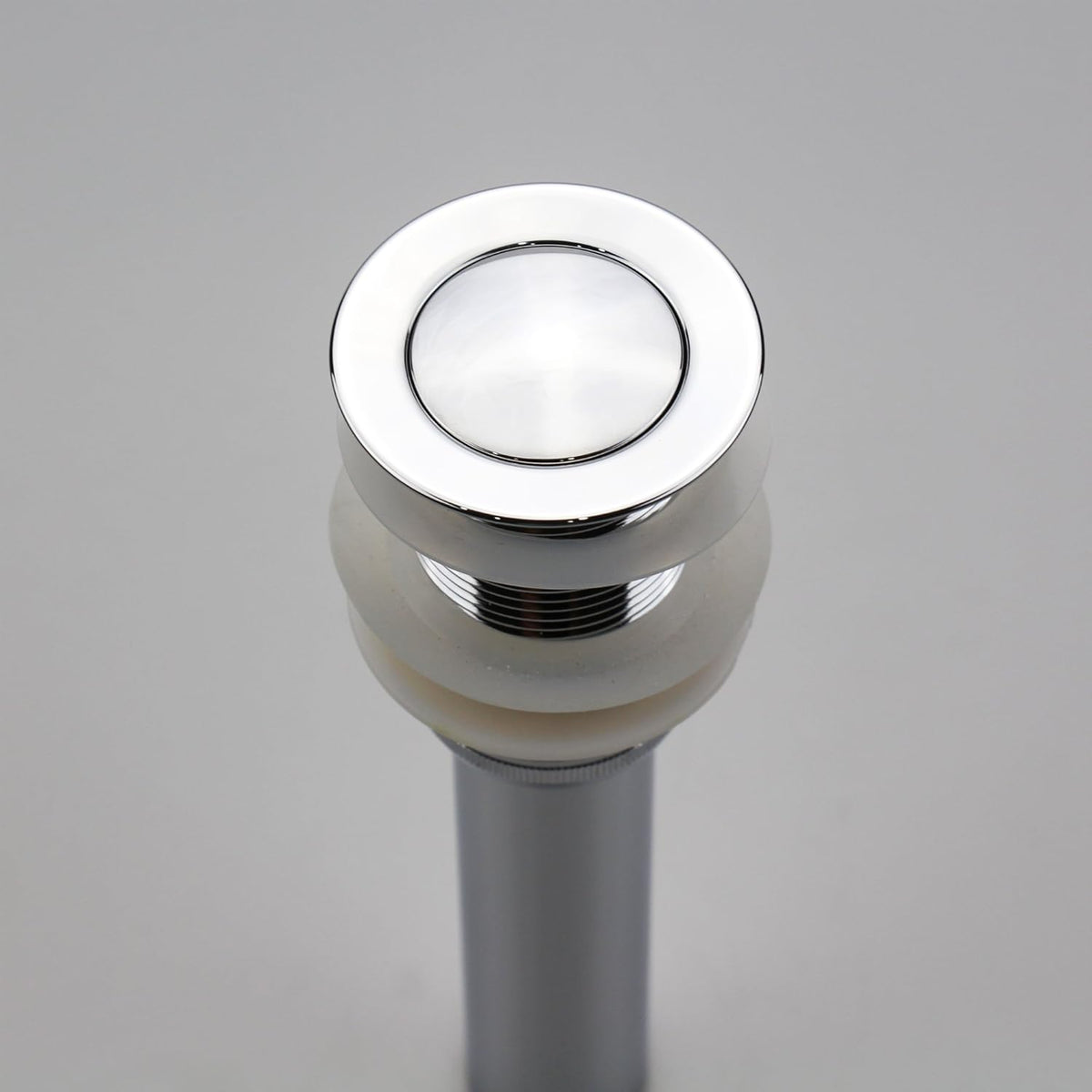 Polished Chrome Pop Up Sink Drain without Overflow, Bathroom Faucet Vessel Vanity Sink Drain Stopper