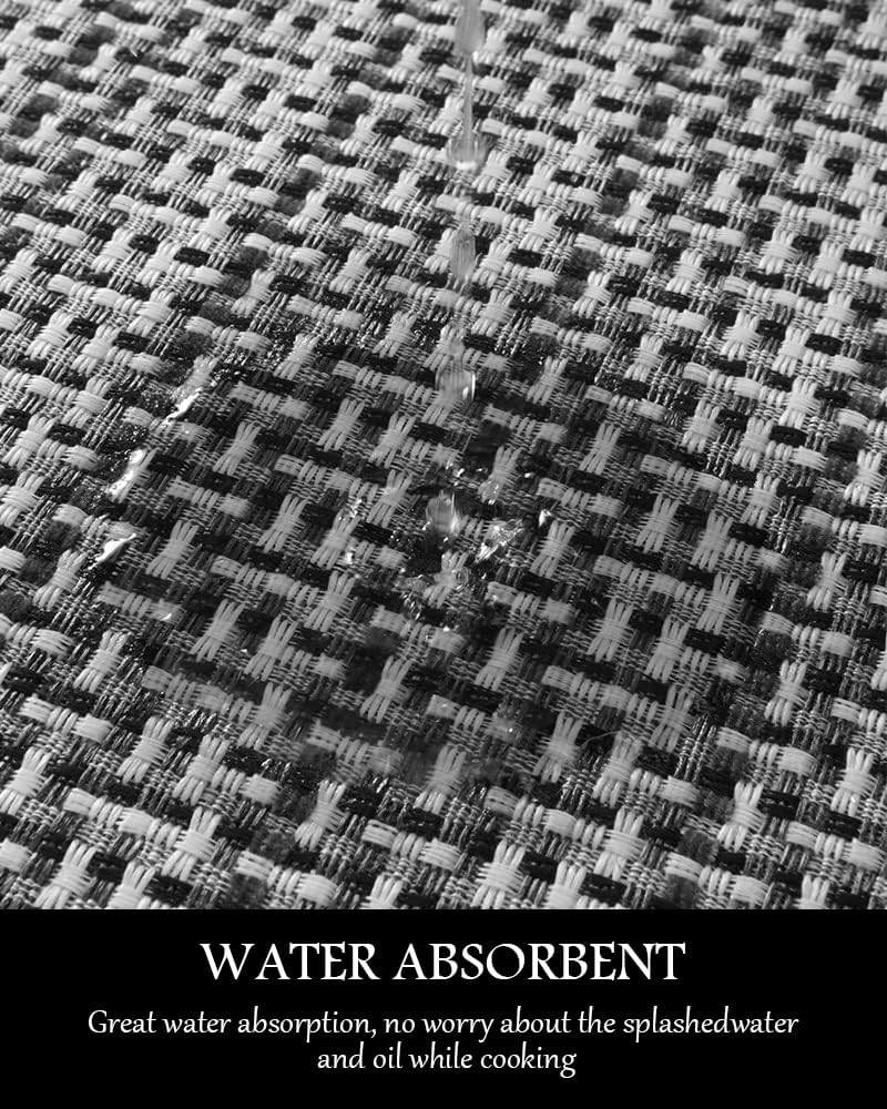 PADOOR Kitchen Mats for Floor, Kitchen Rugs Non Slip Washable, Rubber Backed Kitchen Runner Super Absorbent Kitchen Floor Mat Sink Rug, 20”x47” Grey