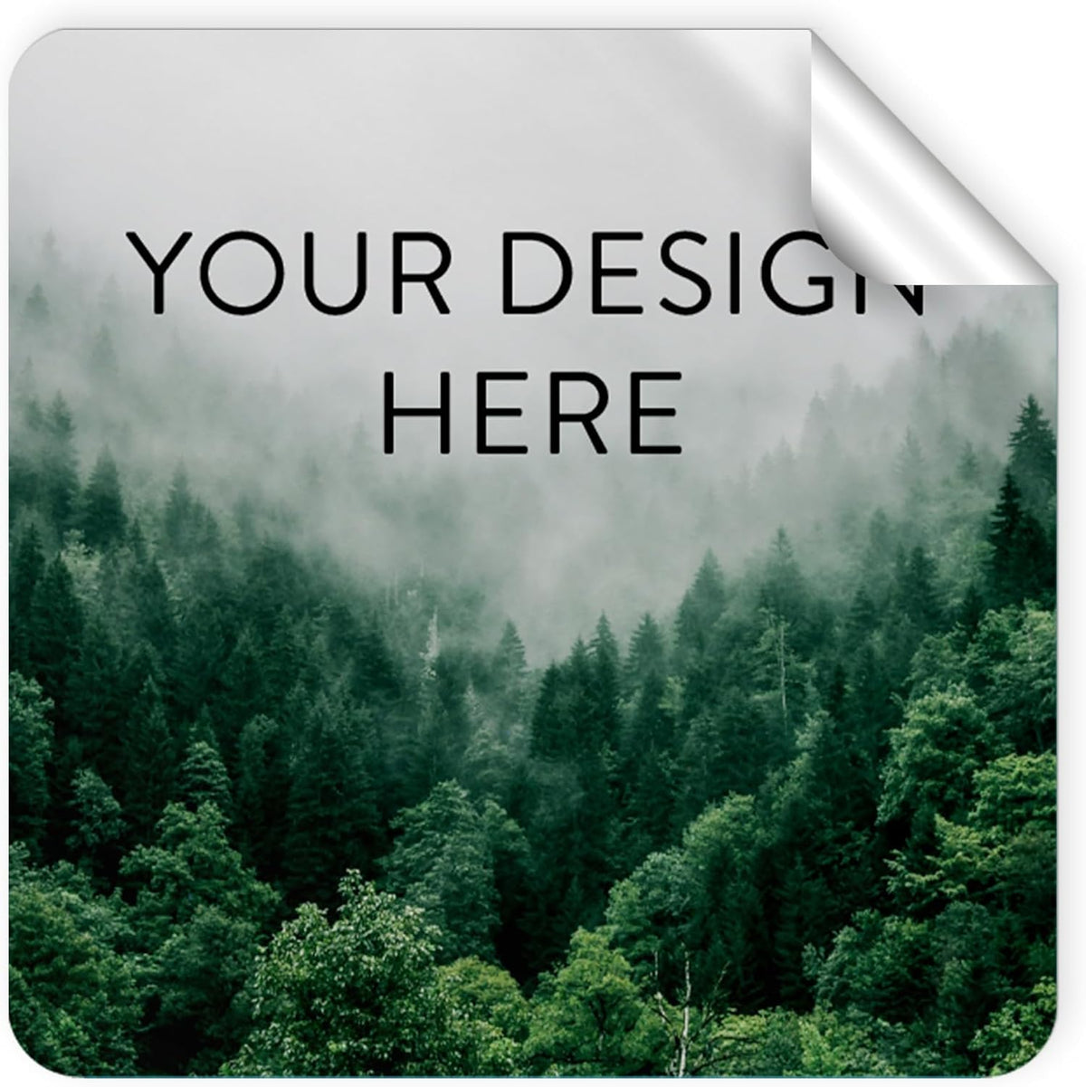 100 Custom Vinyl Stickers - Upload Your own Image, Text, Design, Logo - Personalized Logo Labels for Handmade, Packaging, Bottle, Jars, Candle, Brand Stickers (Foggy Valley, 5x5 Square)