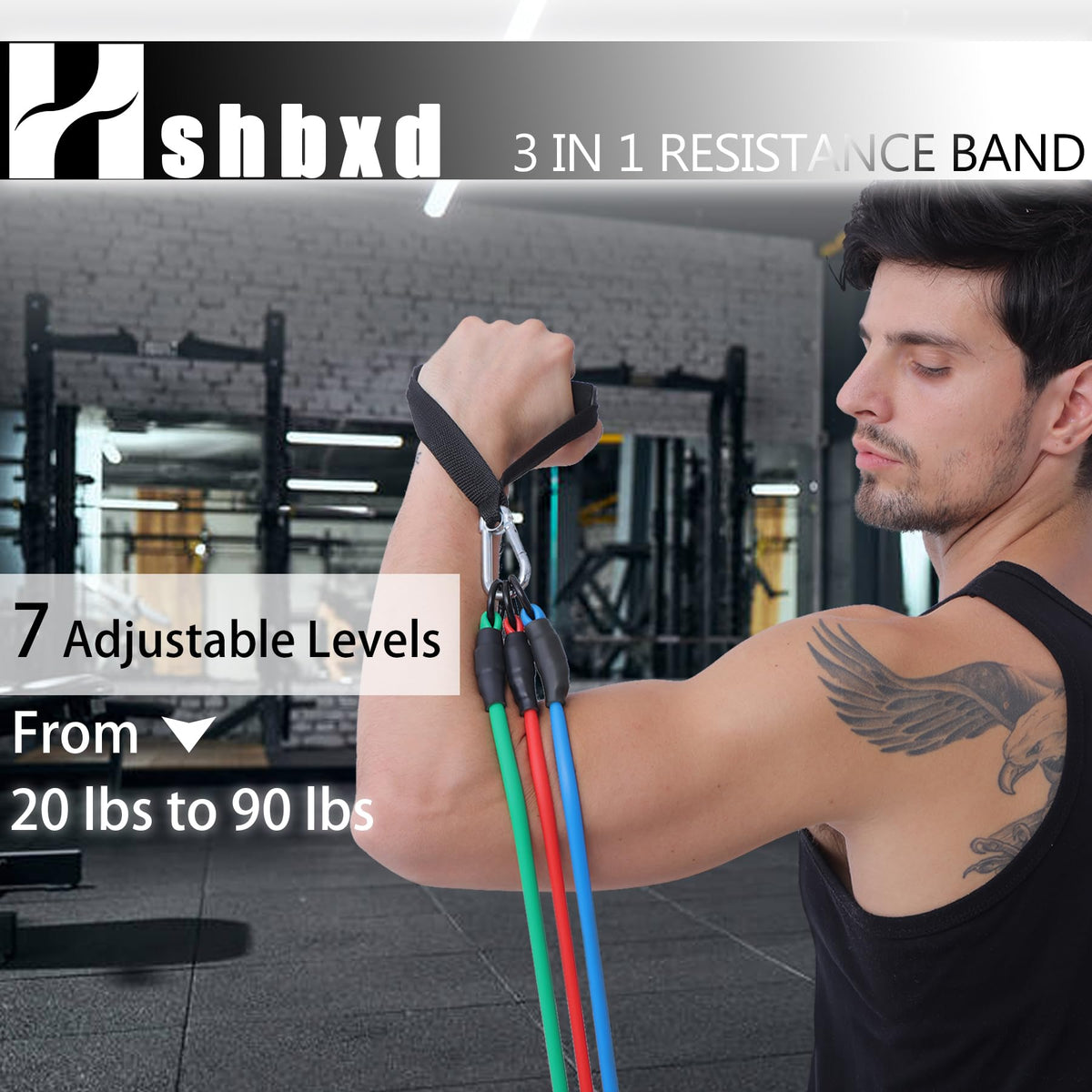 Resistance Bands Set with Handles and Door Anchor for Home Workouts