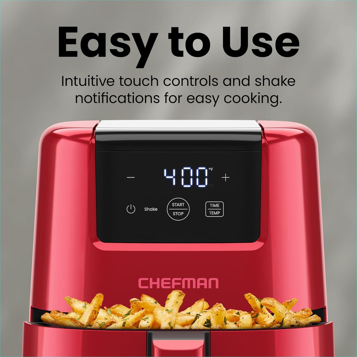 CHEFMAN 2 Qt Mini Air Fryer – Digital Space-Saving Compact Air Fryer with Nonstick and Dishwasher Safe Basket, Quick & Easy Meals in Minutes, Features Digital Timer and Shake Reminder – Red