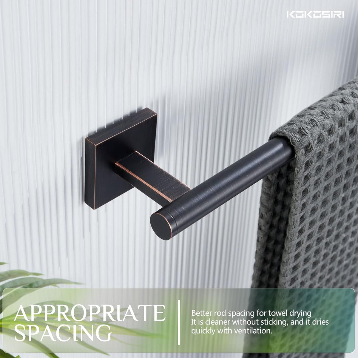KOKOSIRI Bathroom Towel Bar 36'' Towel Holder for Bath Kitchen Wall Mount Towel Rails 36 Inch Oil Rubbed Bronze Stainless Steel B4005ORB-L36