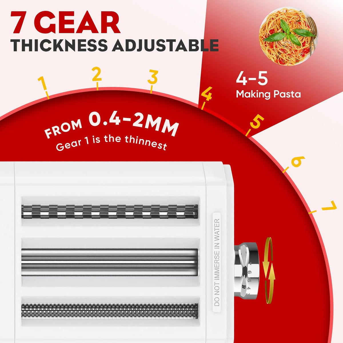 Pasta Attachment for Kitchenaid Stand Mixer, 3 in 1 set for Kitchenaid Pasta Attachment,Included Pasta Sheet Roller, Fettuccine Cutter, Spaghetti Cutter