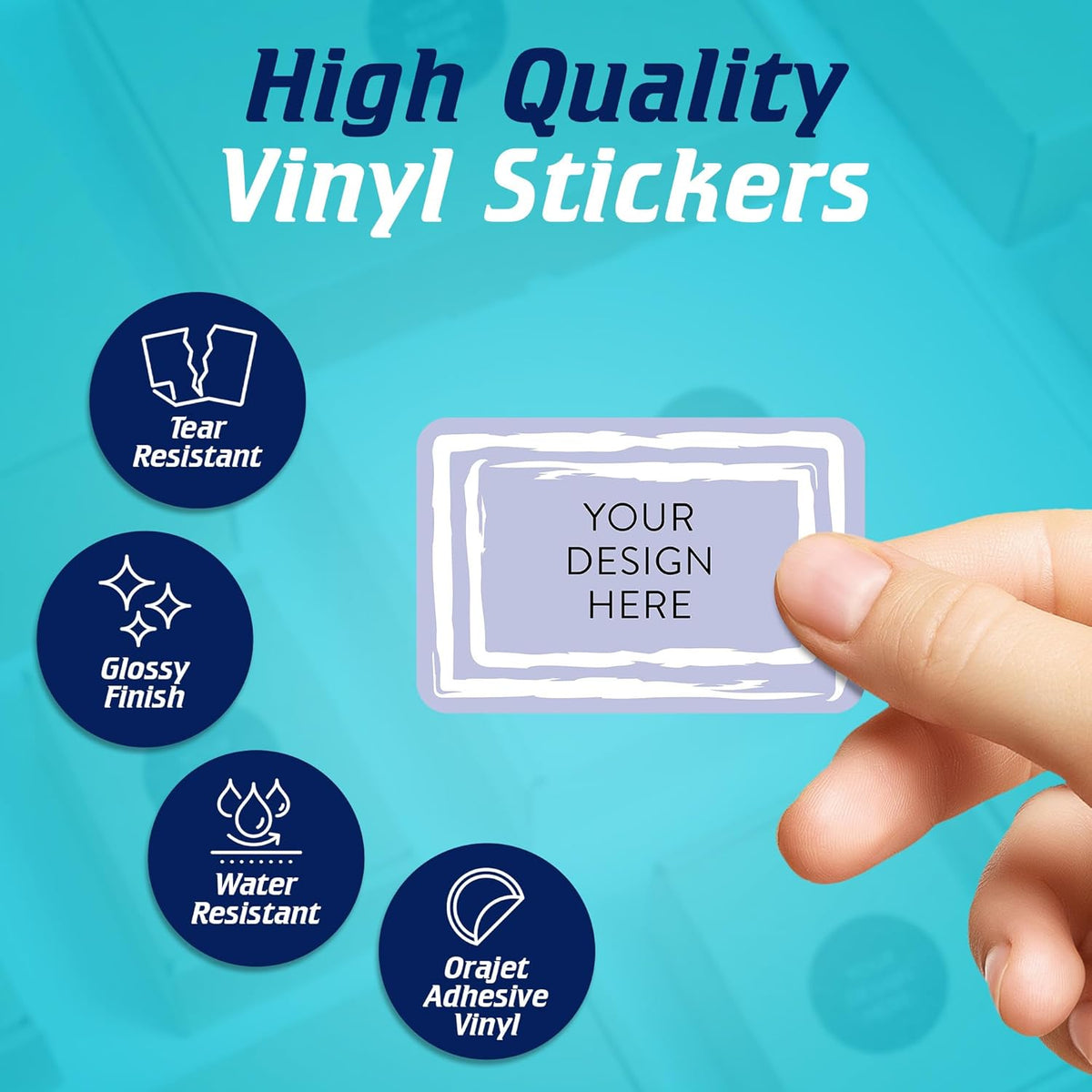 100 Custom Vinyl Stickers - Upload Your own Image, Text, Design, Logo - Personalized Logo Labels for Handmade, Packaging, Bottle, Jars, Candle, Brand Stickers (Lavender, 3x2)
