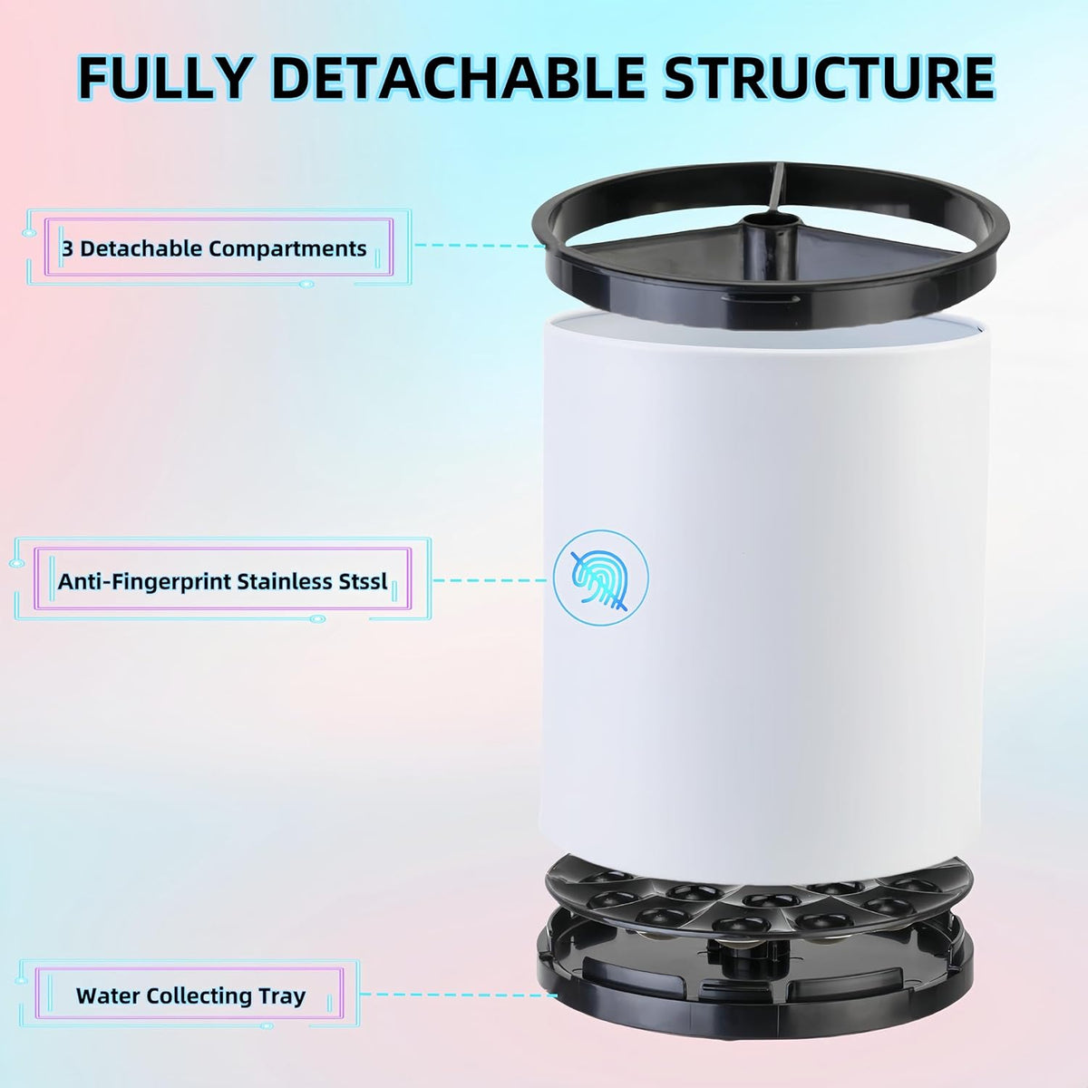 Utensil Holder For Kitchen Counter Organizer Extra Large Silverware Caddy Cooking Utensil Stainless Steel Rotating Kitchen Storage 3 Compartment Flatware Spoon Spatula