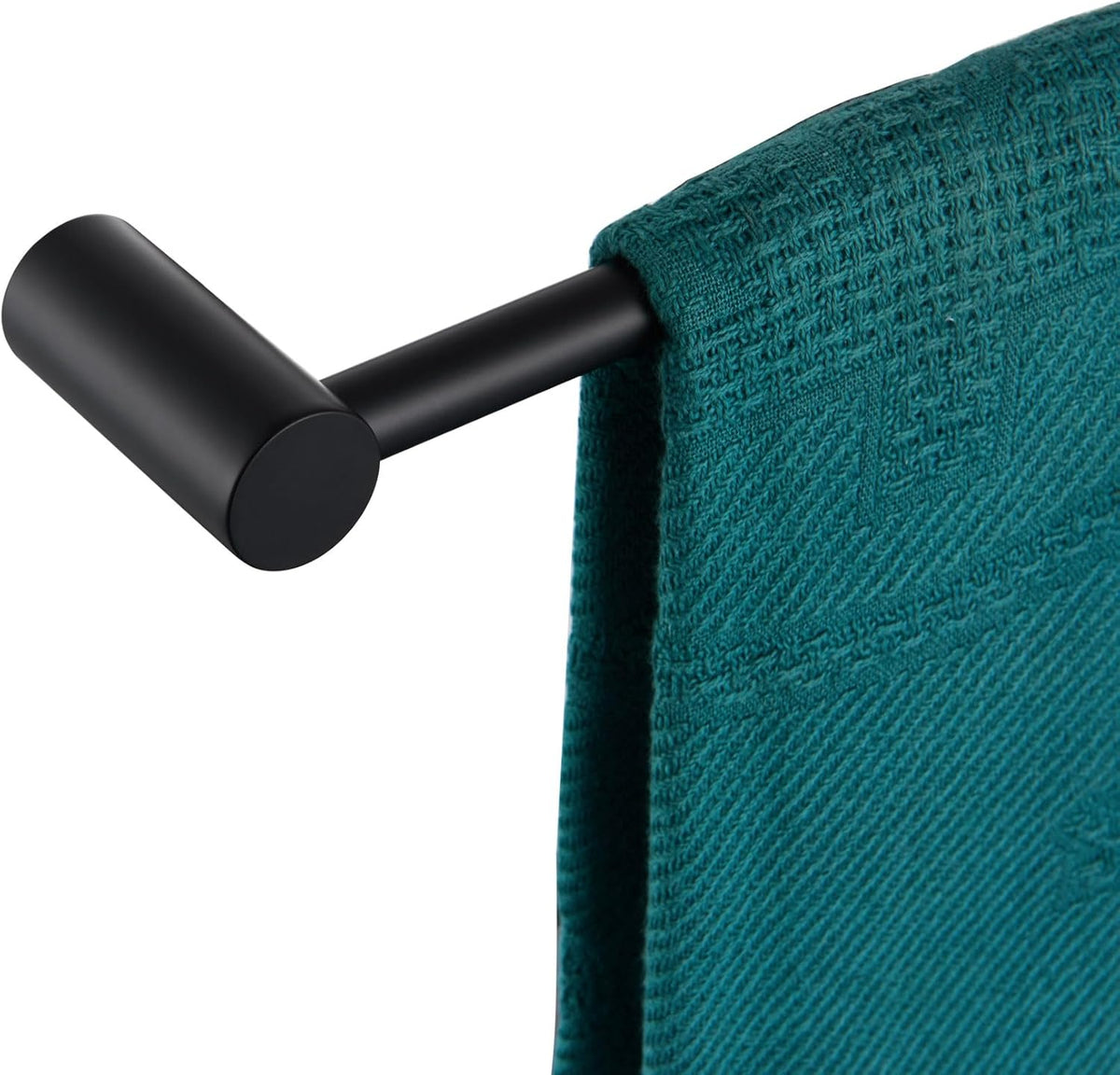 KOKOSIRI Towel Bar Black Bathroom Towel Rack Wall Mounted 24-Inch Single Rail for Lavatory Bathroom Hardware Accessory Stainless Steel, B4007BK-L24