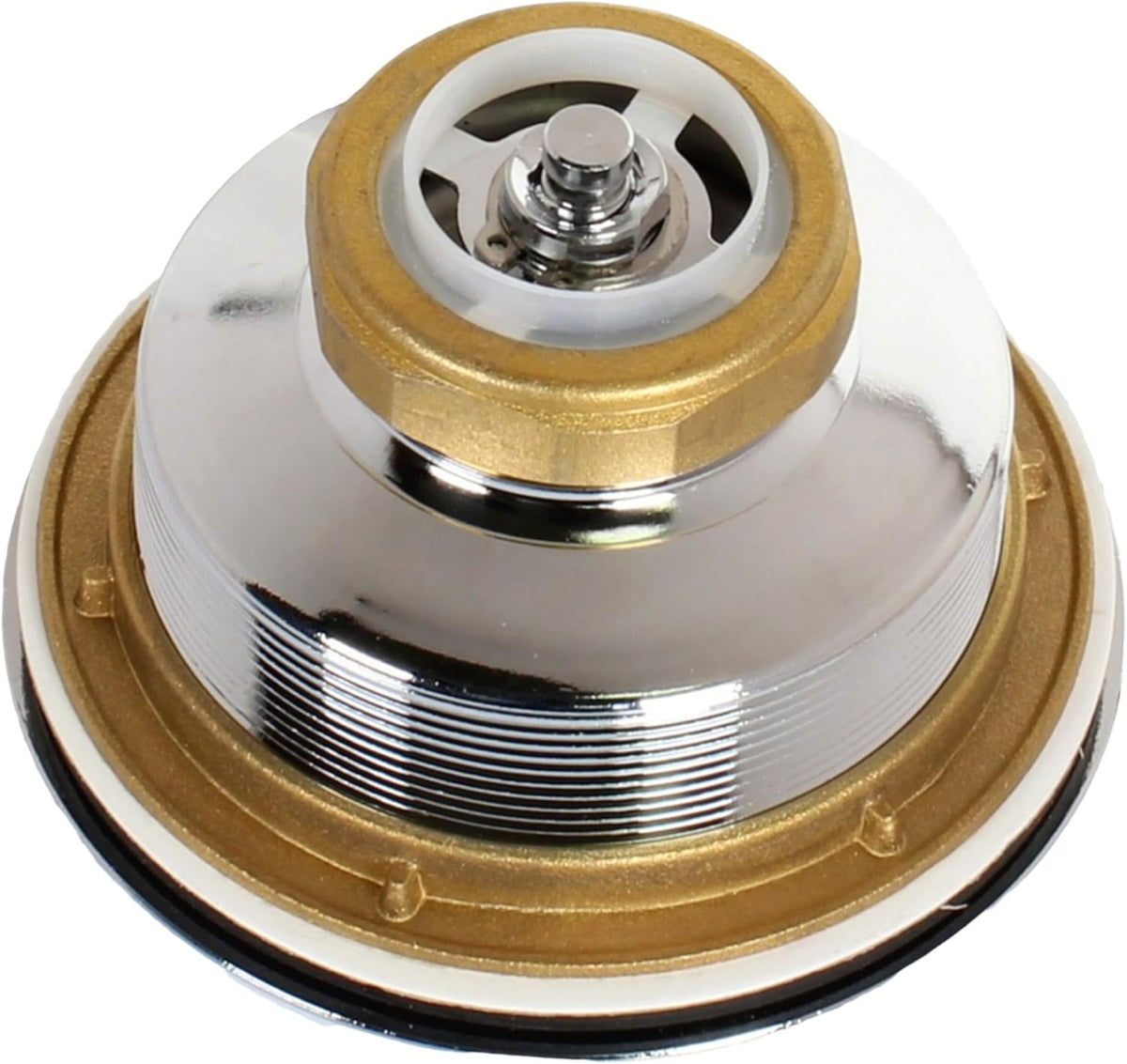 Mr. Scrappy 3.5" Sink Drain Assembly with Twist Lock Basket Strainer, Solid Brass, Polished Chrome